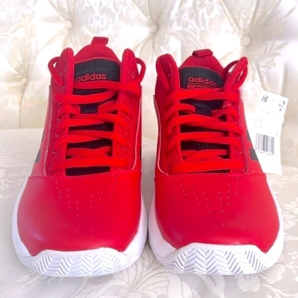 Brand New Adidas Boys CF Ilation 2.0 Mid Top Red & Black Basketball Sneakers - Picture 5 of 16